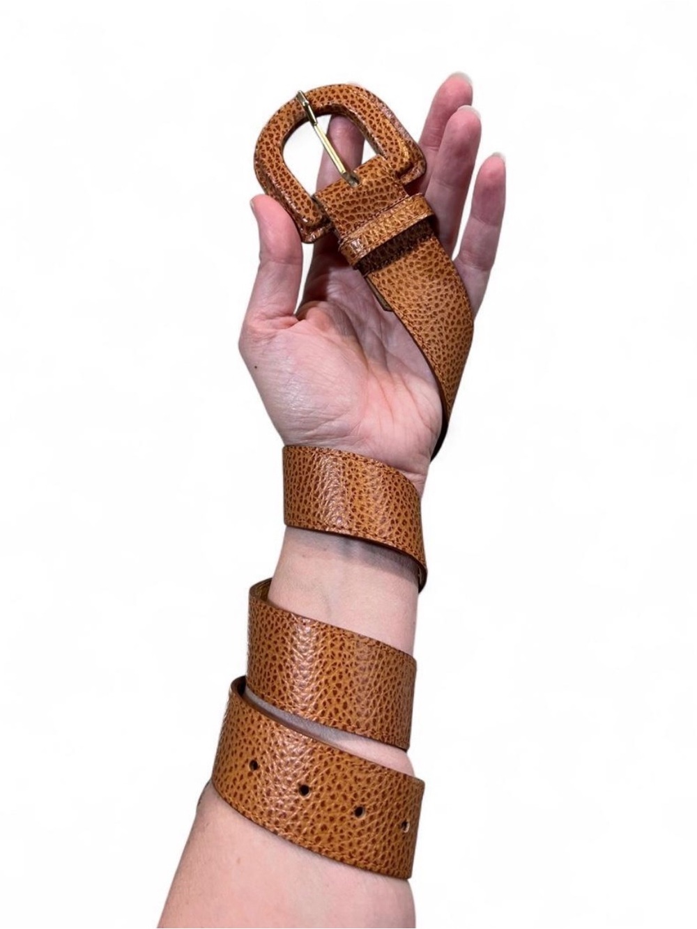 Vintage 80-90s Leather Belt - Tan